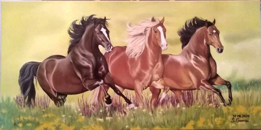 Running horses